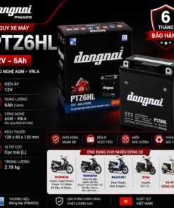 2. Ắc quy Đồng Nai PTZ6HL 12V – 6Ah dùng cho xe gì