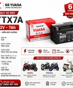 2. Ắc quy GS Yuasa YTX7A 12V – 7Ah dùng cho xe gì
