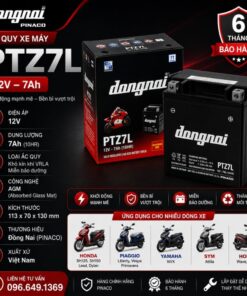 Ắc Quy Xe Máy Đồng Nai PTZ7L 12V – 7Ah chính hãng PINACO