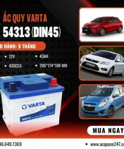Thay Bình ắc quy VARTA 54313 (DIN45) xe ford chervolet webp