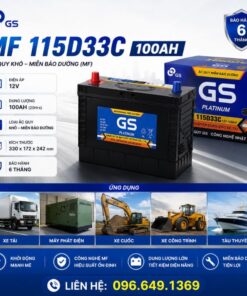 bình ắc quy GS MF 115D33C 100AH Ứng dụng Xe tải, máy phát điện, xe cuốc